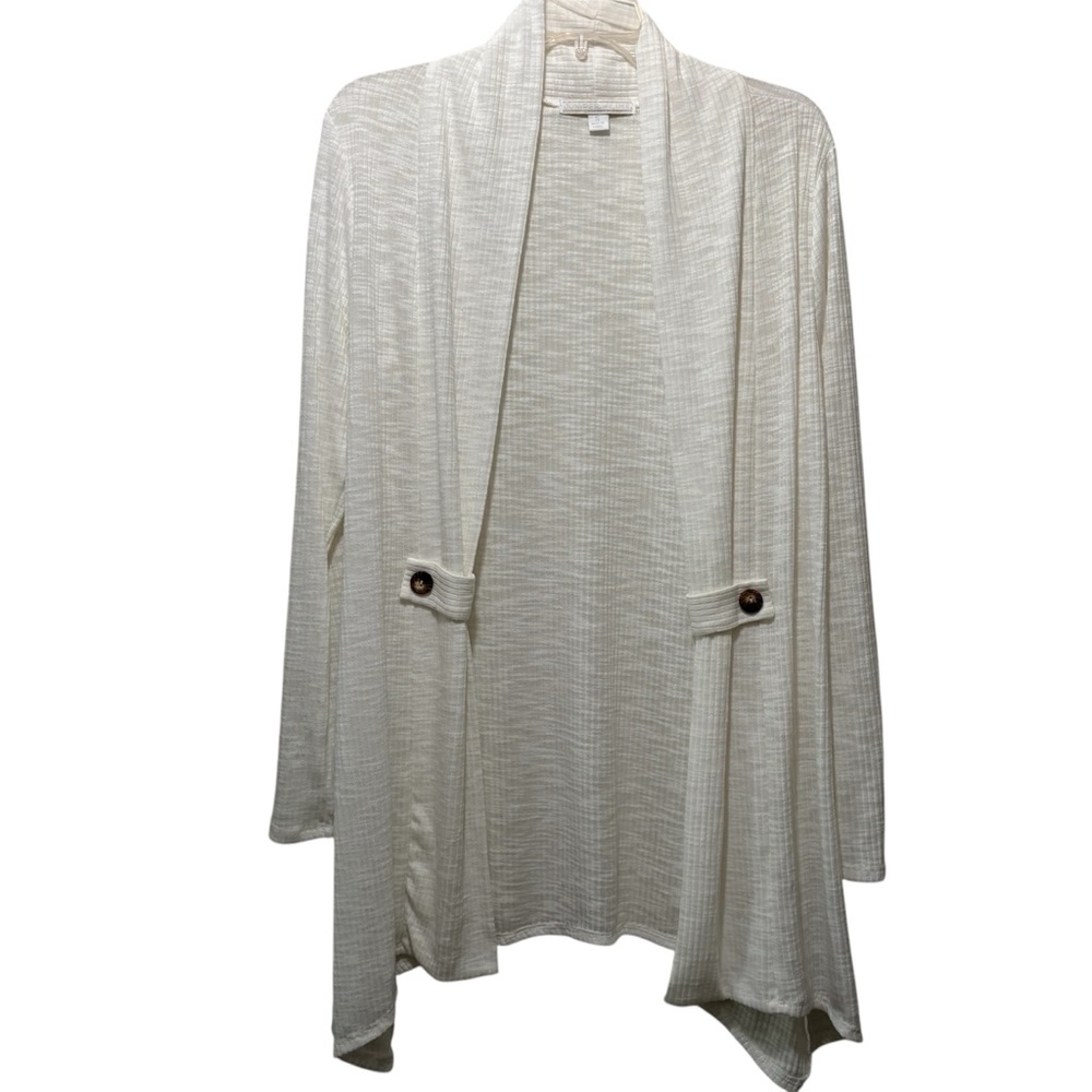 Juniper & Lime Elegant Cream Open-Front Sweater size S